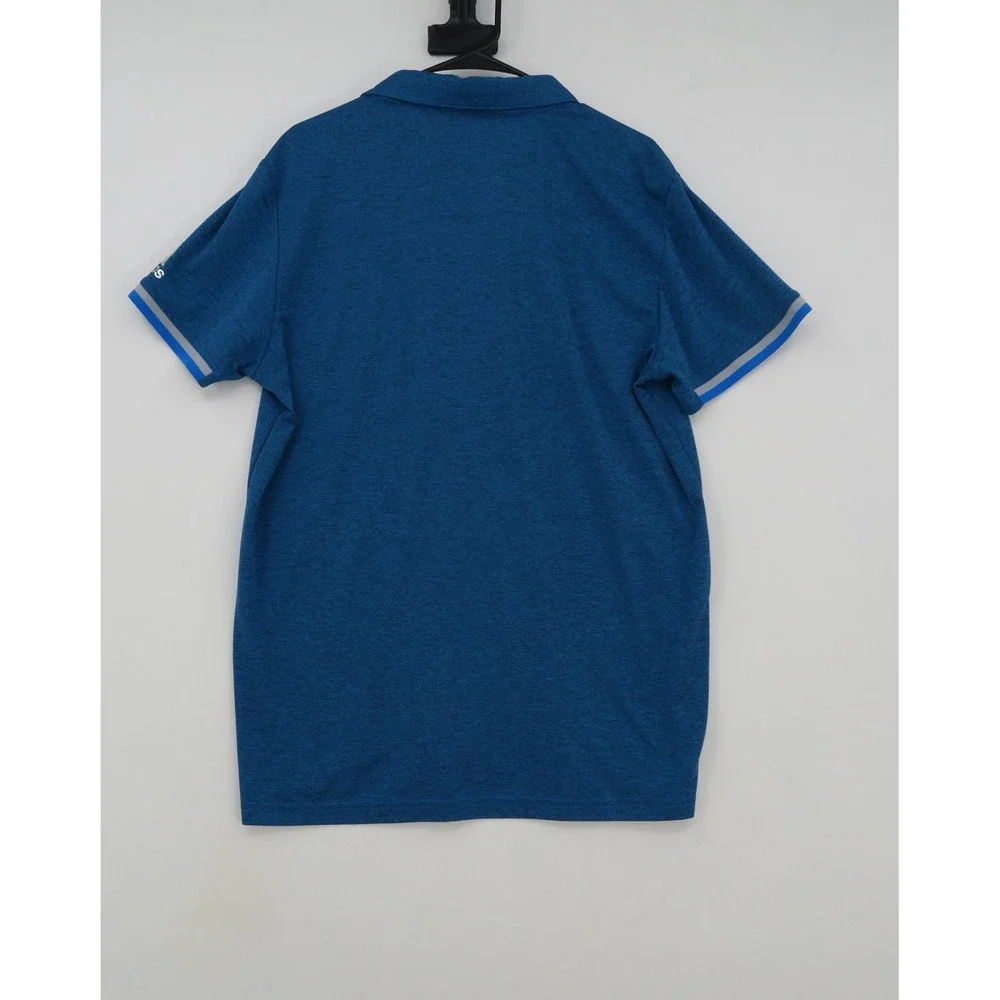 Adidas Climacool‎ Mens Blue Heathered Short Sleeve Golf Polo Shirt